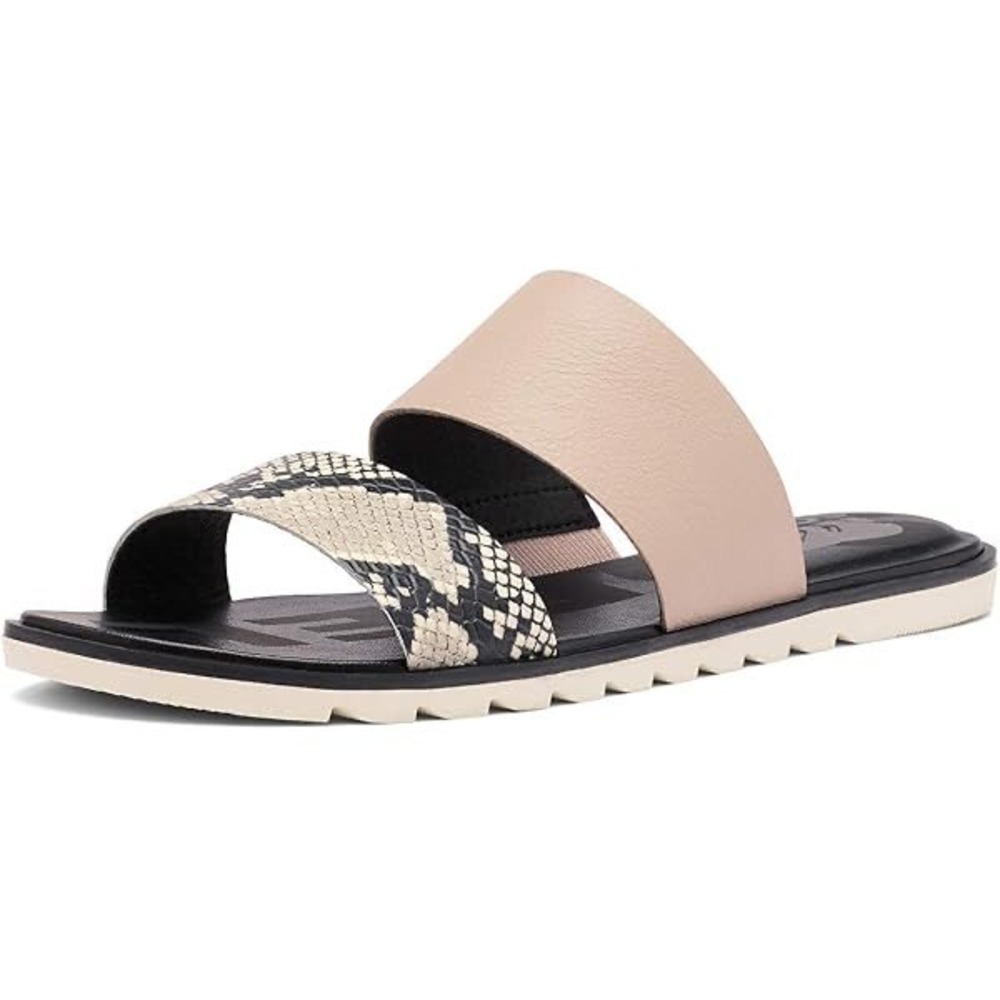 Sorel Ella II Slide Sandals Mauve Vapor‎ Snake Flat Two Strap Size 9